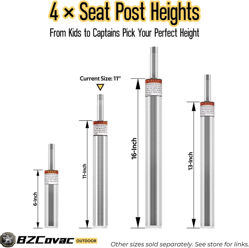 Bzcovac 3/4" Boat Seat Pin Post, Lock-in Style Non-Threaded Pedestal Post for Marine Boat Seat Mounting, Aluminum Extension Pole for Pontoon, Fishing Boat, Bass Boat, and More - Image 2